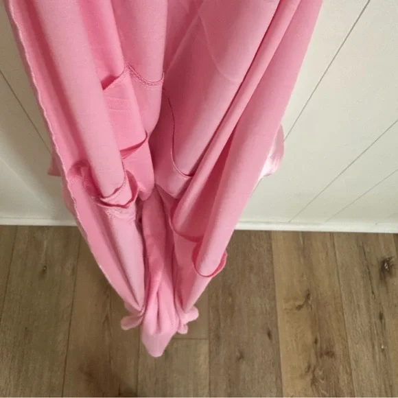 Show me your MuMu Women’s Pink Jasmine Halter V-Neck Maxi Dress Sz M NWOT - Picture 6 of 8